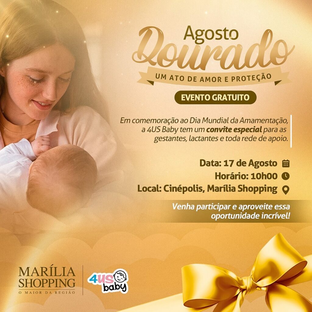 Banner de divulgação do evento alusivo ao Agosto Dourado - Colab./Ass. de Imprensa