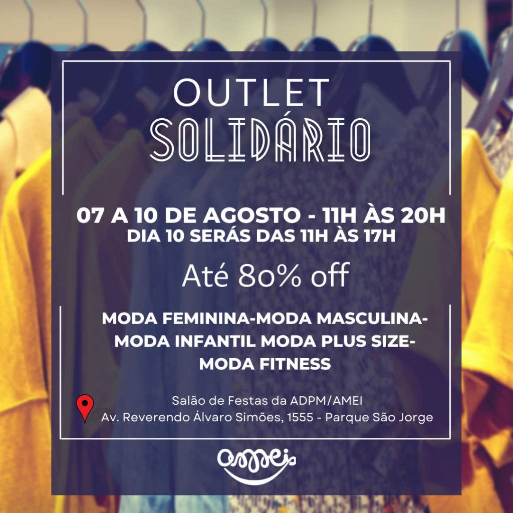 Banner de divulgação da Outlet em prol da Amei - Reprodução/Redes sociais