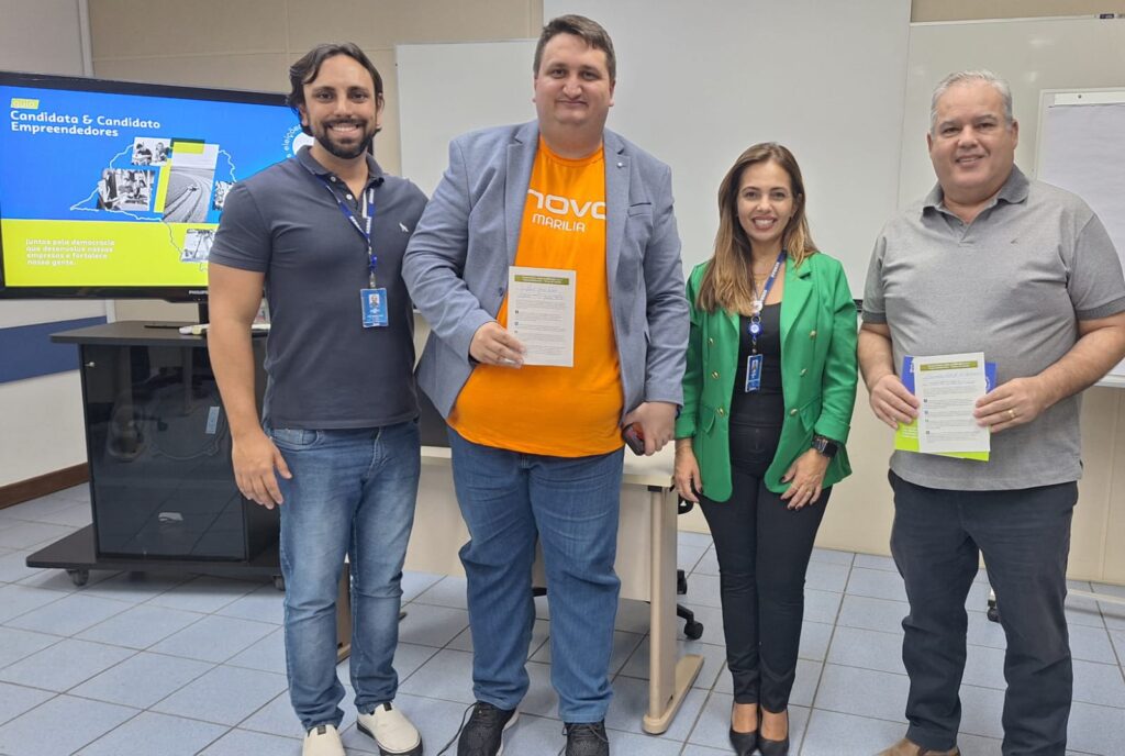 Representantes do Sebrae com Garcia da Hadassa e Nascimento - Colab./Ass. de Imprensa