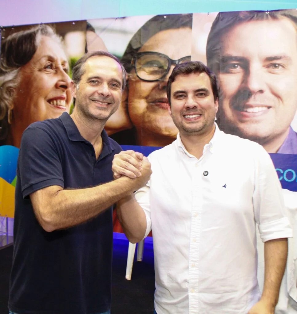 Danilo Bigeschi com Vinicius Camarinha; apoio à presidência - Colab./Ass. de Imprensa