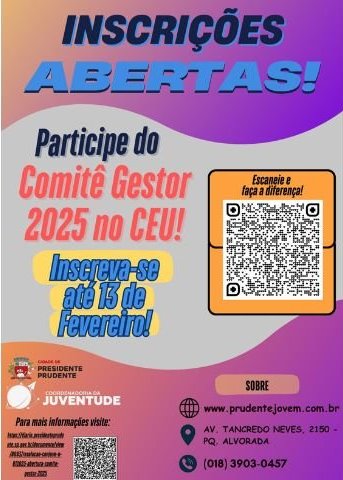 Banner com QR Code para fazer a inscrição - Colab./Ass. de Imprensa