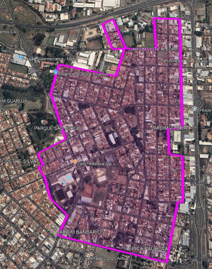 Imagem demarcada de onde haverá nebulização - Colab./Ass. de Imprensa