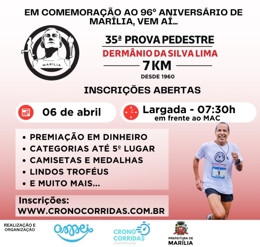 Banner de divulgação da 35ª Corrida - Arte/Cronocorridas