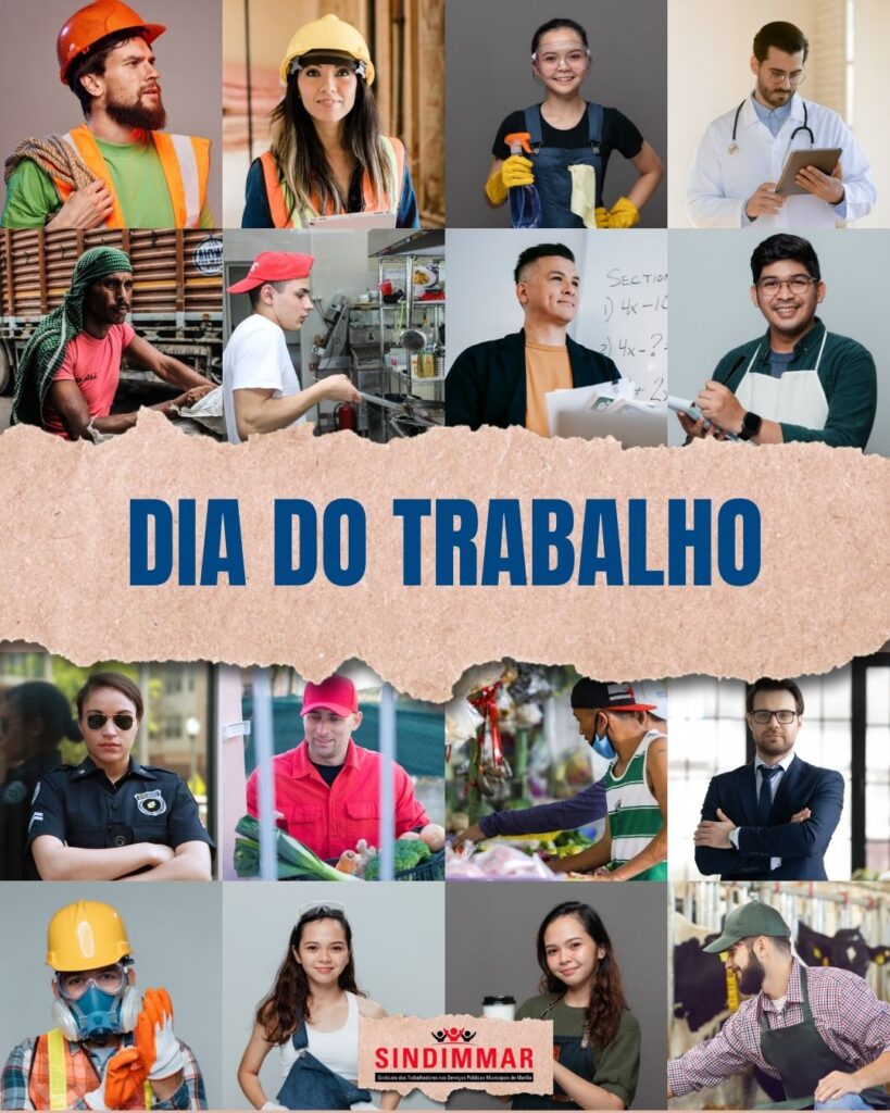 Arte em homenagem ao Dia do Trabalho - Sindimmar