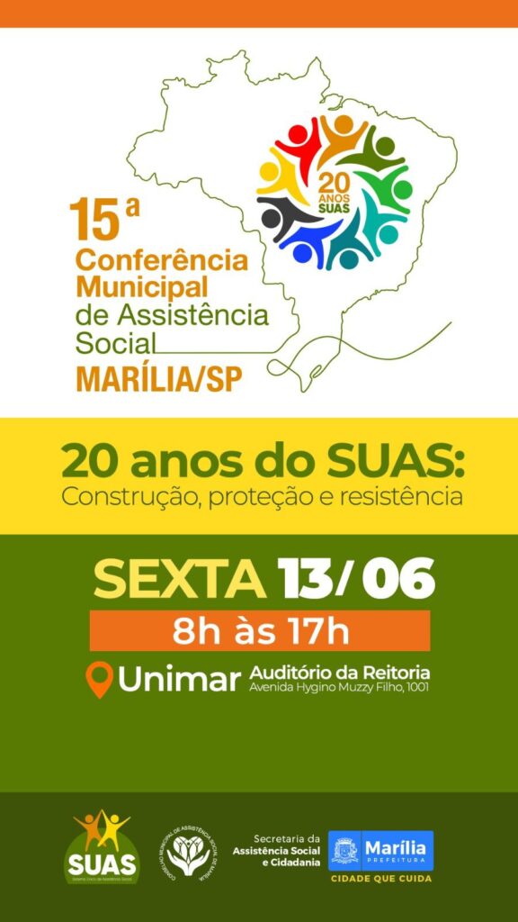 Banner de divulgação da conferência de assistência social - Colab./Ass. de Imprensa