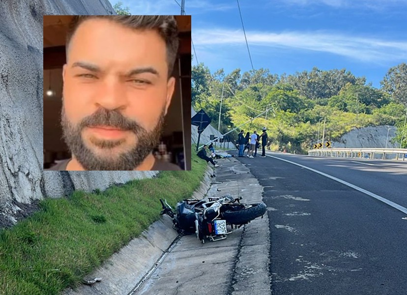 Motociclista, no detalhe, morre em acidente na SP-333 - Reprod./Internet