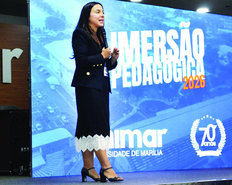 Pró-reitora Fernanda Mesquita Serva durante imersão - Colab./Ass. de Imprensa