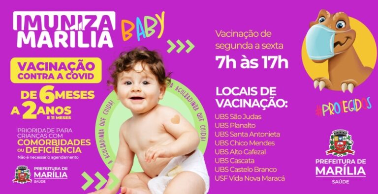 Avança programa Marília Baby na vacinação infantil contra a Covid-19