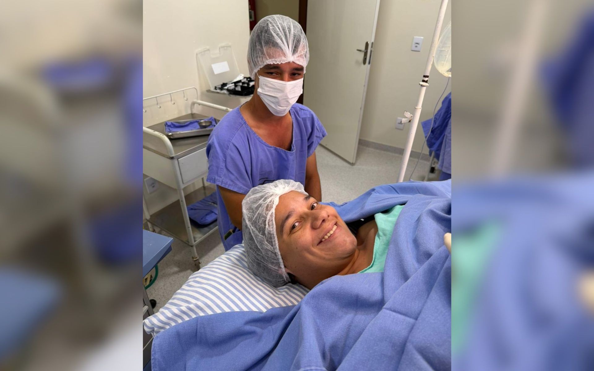 Pai desmaia em parto da filha e vira sensação em hospital de Ilha Solteira
