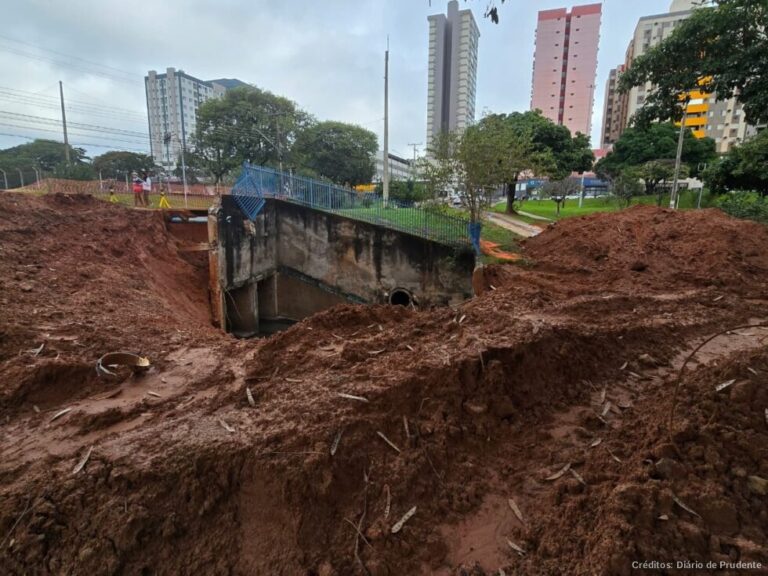 Escavação no Parque do Povo preocupa frequentadores em Presidente Prudente