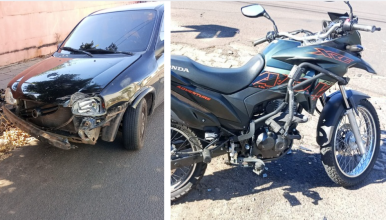 Jovem motociclista sofre ferimentos em colisão no centro de Birigui