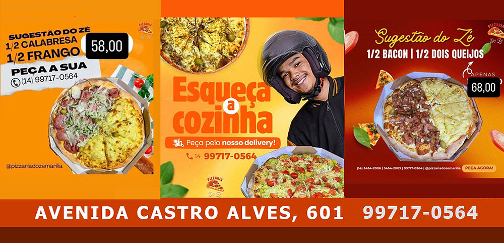 Domingo especial: Pizzaria do Zé destaca promoções e novos sabores