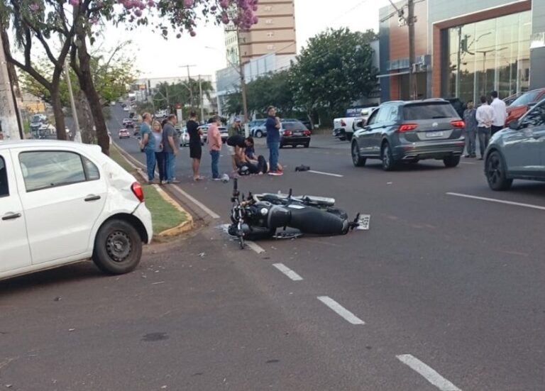 Acidente em Araçatuba: motociclista fica gravemente ferido em colisão na avenida Brasília
