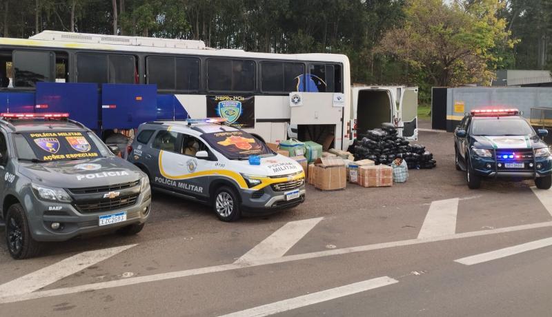 Policiamento rodoviário apreende quase R$ 800 mil em drogas e mercadorias em Presidente Prudente