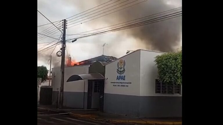 Incêndio de grandes proporções afeta APAE de Martinópolis